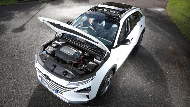 Zoe Roberts behind the wheel of a Hyundai Nexo hydrogen vehicle. Picture: Tait Schmaal