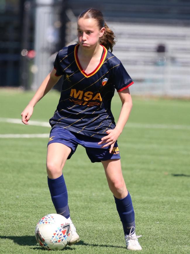 Maribyrnong Poppy O'Keefe during the Bill Turner School Football National semi-finals. Picture: Lloyd Turner - Bill Turner School Football