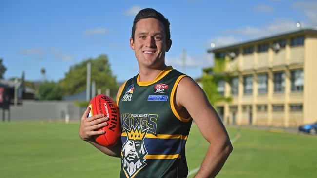 Pembroke Old Scholars forward Alex Forster became the first player in SA to kick 100 goals this season. Picture: Tom Huntley