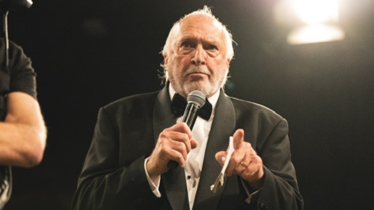 Rex Hunt as ring announcer at Melbourne Pavilion. Pic: Michelle Winters