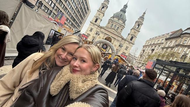 Melissa Doyle with daughter Talia in Budapest.