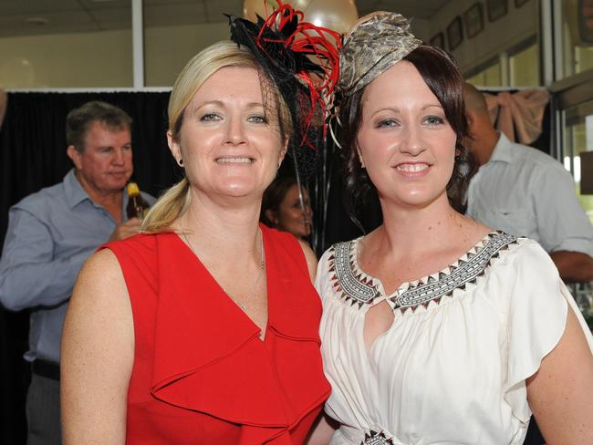 Debbie Jones and Maree Boyd at the 2011Townsville Ladies Day Races held at the Cluden Race Track