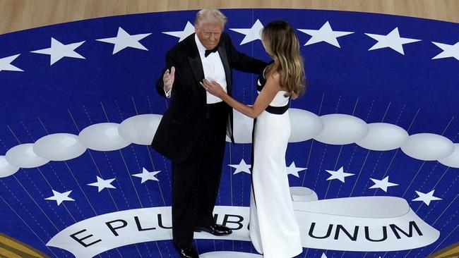 President Donald Trump and First Lady Melania Trump dancing. Picture: AP