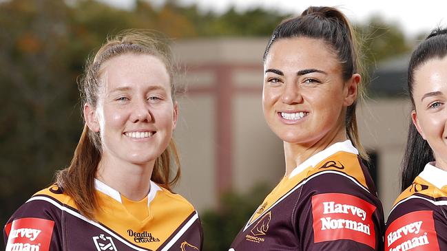 Tamika Upton and Millie Boyle have joined the Newcastle Knights. Picture: Josh Woning