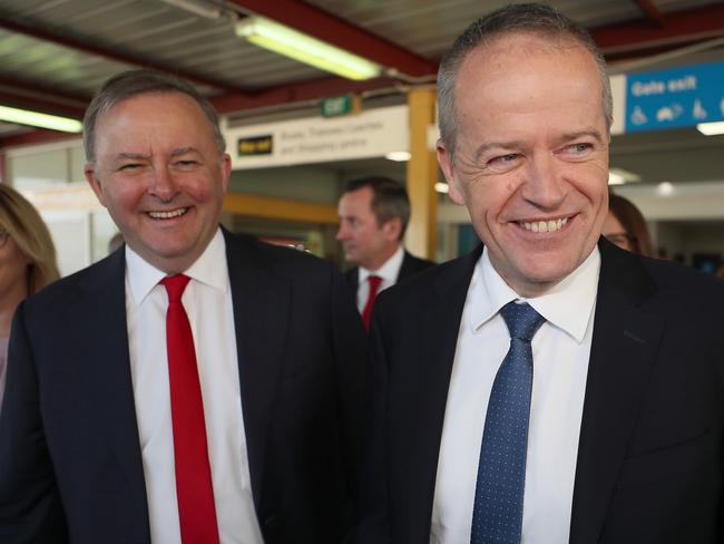 Bill Shorten says a speech by his one-time leadership rival Anthony Albanese did not cause “any offence at all”. Picture: Colin Murty