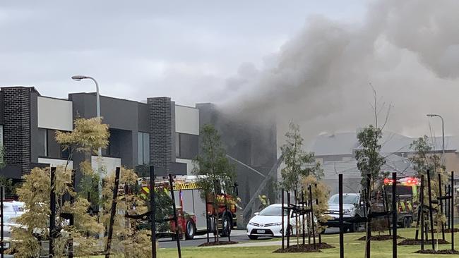 Neighbours were alarmed by the smoke this morning. Picture: Bianca Arter