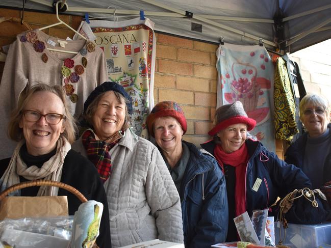 Hilary Fogarty, Margie Creek, Noeleen Fleming, Barbara Stephenson, and Elizabeth Schmidt at the Jumpers and Jazz artisan markets on July 17, 2021.