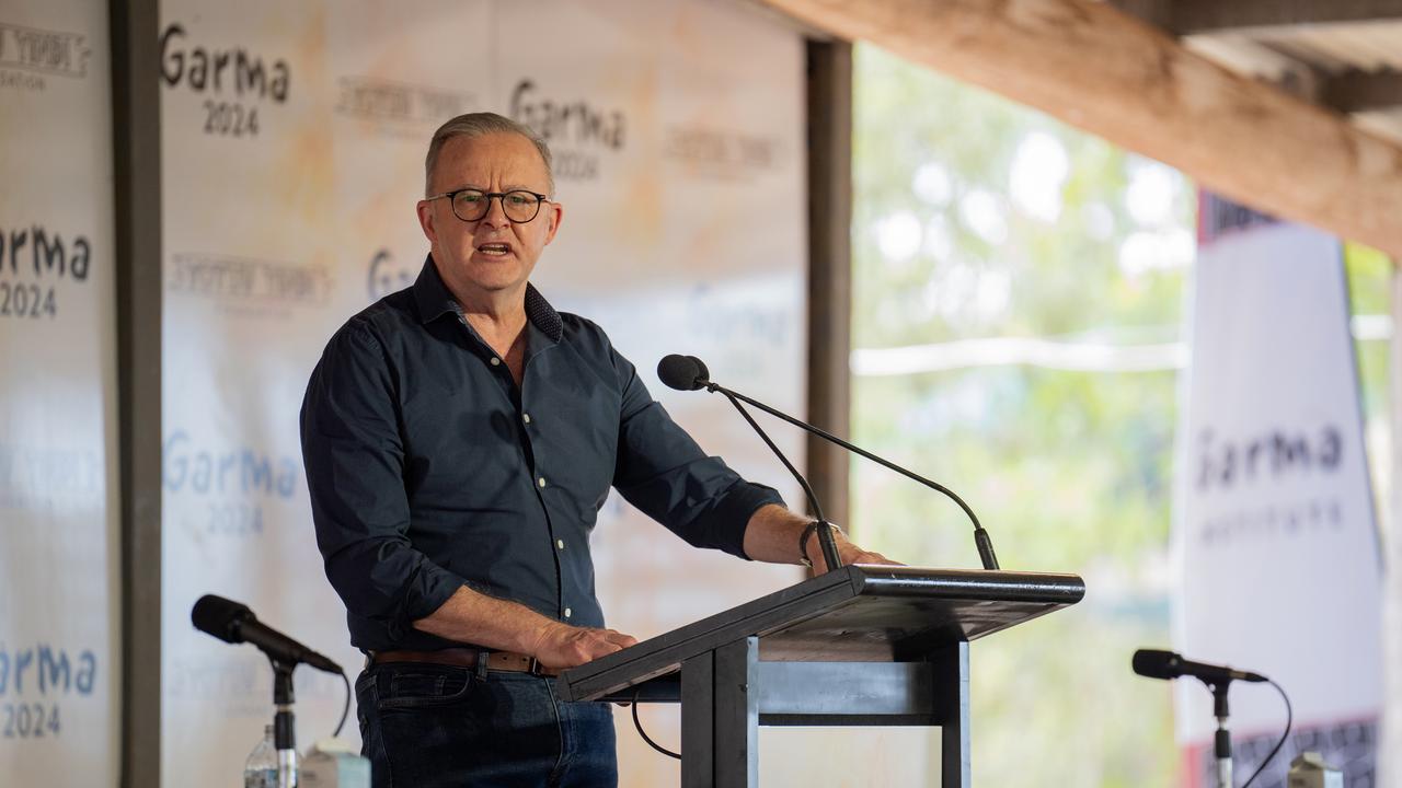 It comes after Prime Minister Anthony Albanese said aspirations for better future for Indigenous Australians ‘did not end last October’ while speaking at the spoke at the Garma Festival on Saturday. Picture: Nina Franova via NewsWire