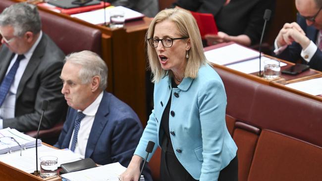 Finance Minister Katy Gallagher said she does not ‘take economic advice from the opposition’. Picture: NewsWire / Martin Ollman