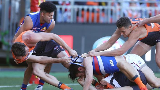 The Giants bullied the Bulldogs during last year’s Elimination Final (Photo by Mark Kolbe/Getty Images)