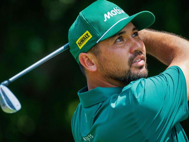 Jason Day of Australia plays a shot during the second round of the Australian PGA Championship at the Royal Queensland Golf Club in Brisbane on November 23, 2024. (Photo by Patrick HAMILTON / AFP) / -- IMAGE RESTRICTED TO EDITORIAL USE - STRICTLY NO COMMERCIAL USE --