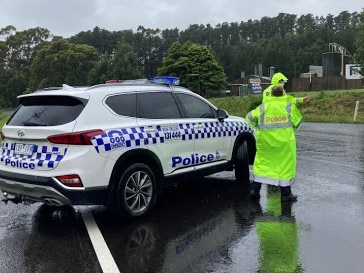 Two people have died after a truck hit a car on the South Gippsland Highway. Police are at the scene. Picture: Brooke Grebert-Craig