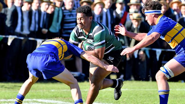 Brisbane Boys College player Uhila Senituli GPS First XV rugby between Brisbane Boys College and Toowoomba Grammar School. Saturday July 17, 2021. Picture, John Gass