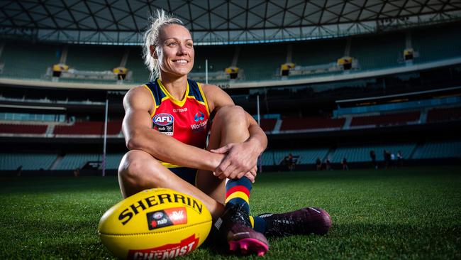 AFLW star Erin Phillips has re-signed with the Crows. Picture: Tom Huntley