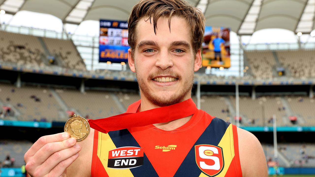 Casey Voss with the Fos Williams Medal. Picture: Paul Kane/Getty Images