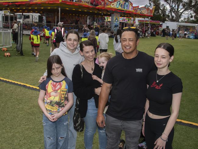 Chelsea Hamence, Allirah Farley, Rebecca Anderson, Amaya McCarten, Fabian Farley, Lashaye Farley Mildura Show 2024. Picture: Noel Fisher