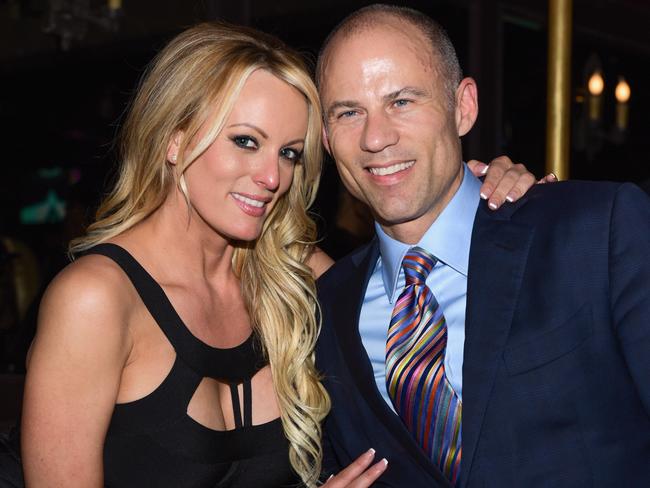 Adult film actress Stormy Daniels and her lawyer, Michael Avenatti. Picture: Getty