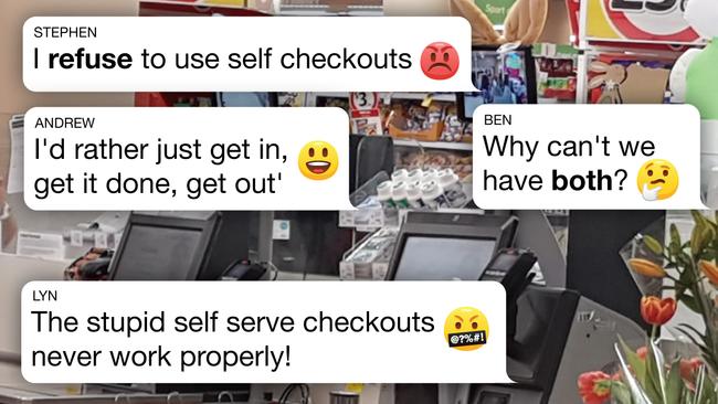 Aussie shoppers are divided on the trend towards using self-service checkouts in supermarkets and other retail businesses. What do you think? Art Steve Grice/ News Corp.