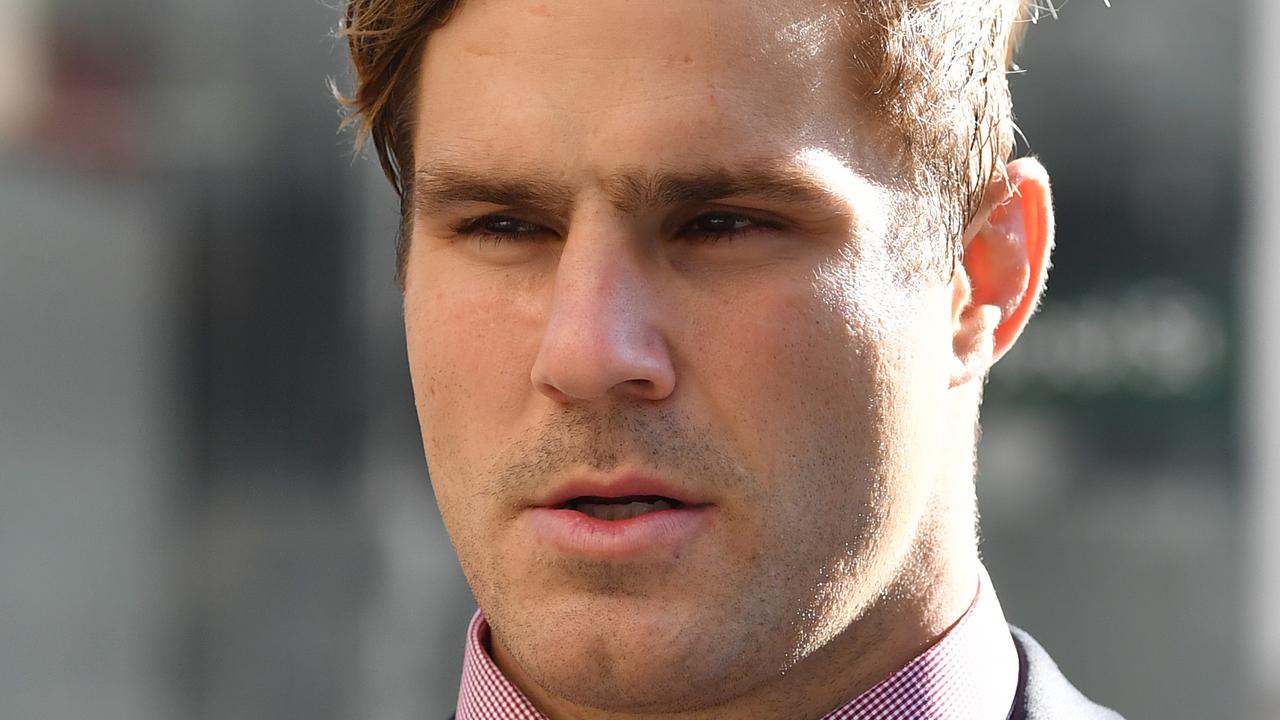 NRL star Jack de Belin and friend Callan Sinclair are on trial for raping a young woman in 2018. Picture: NCA NewsWire/Joel Carrett