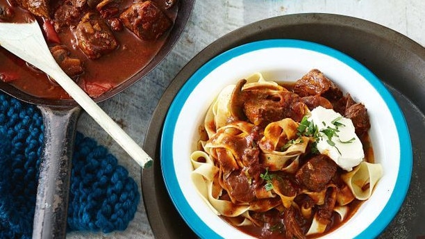 Slow cooker beef boulash.