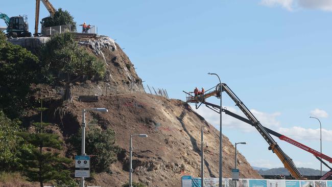 Gold Coast City Council projects on the southern end of the Gold Coast. Kirra Hill slope stabilization project. Picture Glenn Hampson