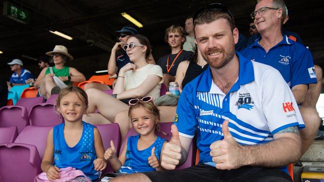 Imogen Kirby, Harper Kirby and Chad Kirby in the 2023-24 NTFL Women's Grand Final between PINT and St Mary's. Picture: Pema Tamang Pakhrin