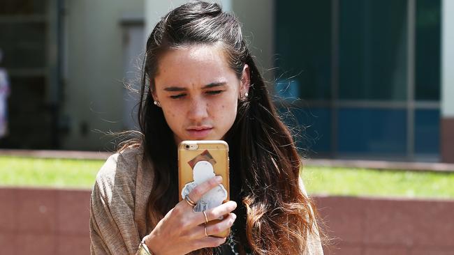 Lina Daley leaves the Cairns Magistrates Court after appearing on drugs charges. PICTURE: BRENDAN RADKE