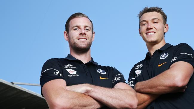 Carlton co-captains Sam Docherty (L) and Patrick Cripps. Pic: Getty Images