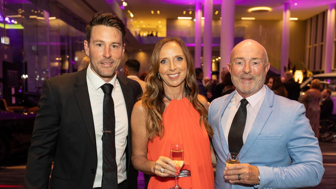 Andrew Raines, Carolyne Coulson and Bruce Coulson at the 54th Sports Star of the Year Awards at RACV Royal Pines. THE PULSE . Picture: Celeste Humphrey