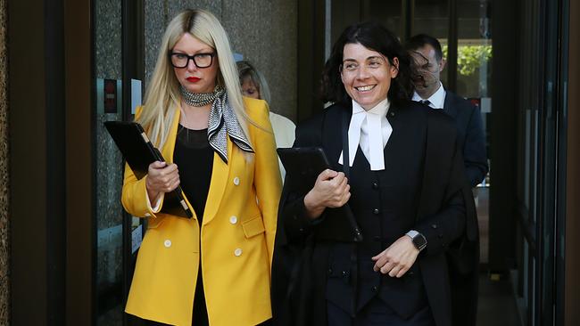 Elaine Stead leaving the Federal court with her lawyer Sue Chrysanthou on Tuesday. Picture: Jane Dempster/The Australian.