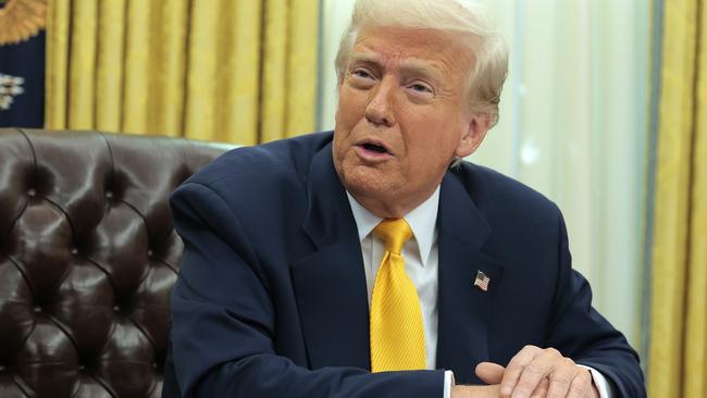 U.S. President Donald Trump speaks before signing an executive order in the Oval Office at the White House establishing a White House Task Force for the 2026 World Cup. Picture: Getty