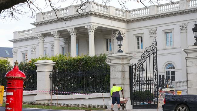 The mansion is nearing completion after 3 years and is owned by property developer Harry Stamoulis. Picture: Ian Currie