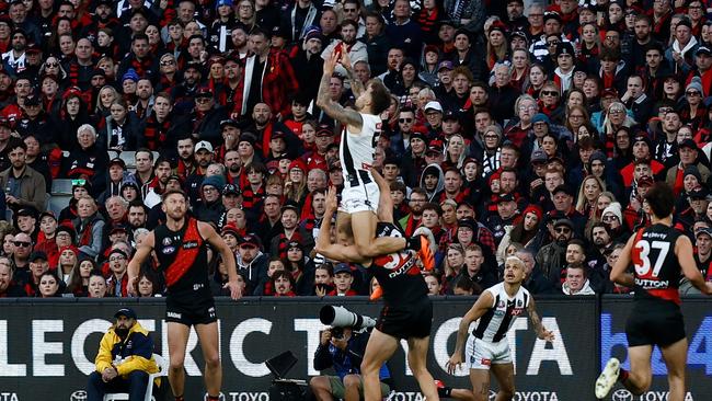 Elliott’s talents were on full display in this year’s Anzac Day draw with the Bombers. (Photo by Michael Willson/AFL Photos via Getty Images)