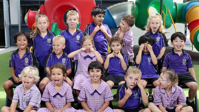 My First Year: Broadbeach State School Prep C. Front row: Taj, Harlow, Kayle, Leo, Magnolia May. Middle row: Fox, Zayde, Ayla, Frankie, Sei, Yamato. Back row: Luna, Jett, Surkhab, Errol, Vika.. Picture Glenn Hampson
