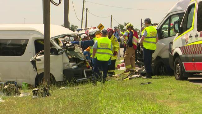 The accident scene of yesterday’s horror collision. Picture: TNV