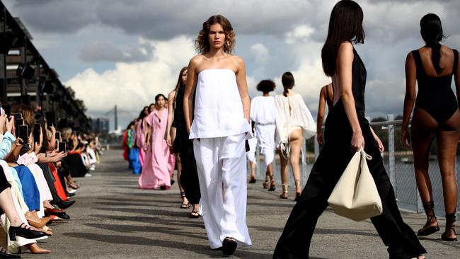 Models walk the runway during the Bondi Born show at the Afterpay Australian Fashion Week. Picture: WireImage