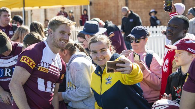 Tom Dearden at the Queensland Maroons fan day at Toowoomba Sports Ground, Tuesday, June 18, 2024. Picture: Kevin Farmer