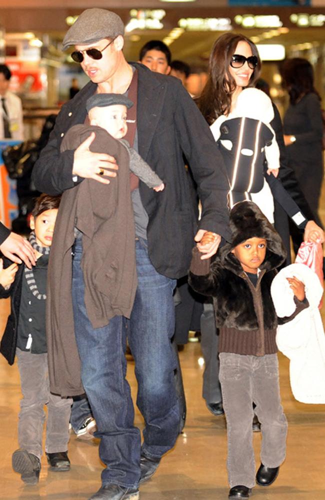Happier days for Brad Pitt, Angelina Jolie and family. Picture: Supplied