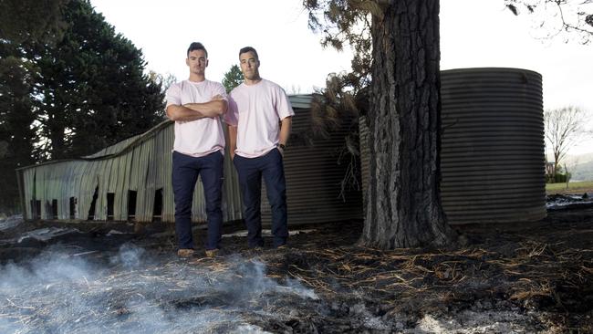 Will Young and Tom Latchford are very thankful for the CFS’ and community support. Picture: Brett Hartwig