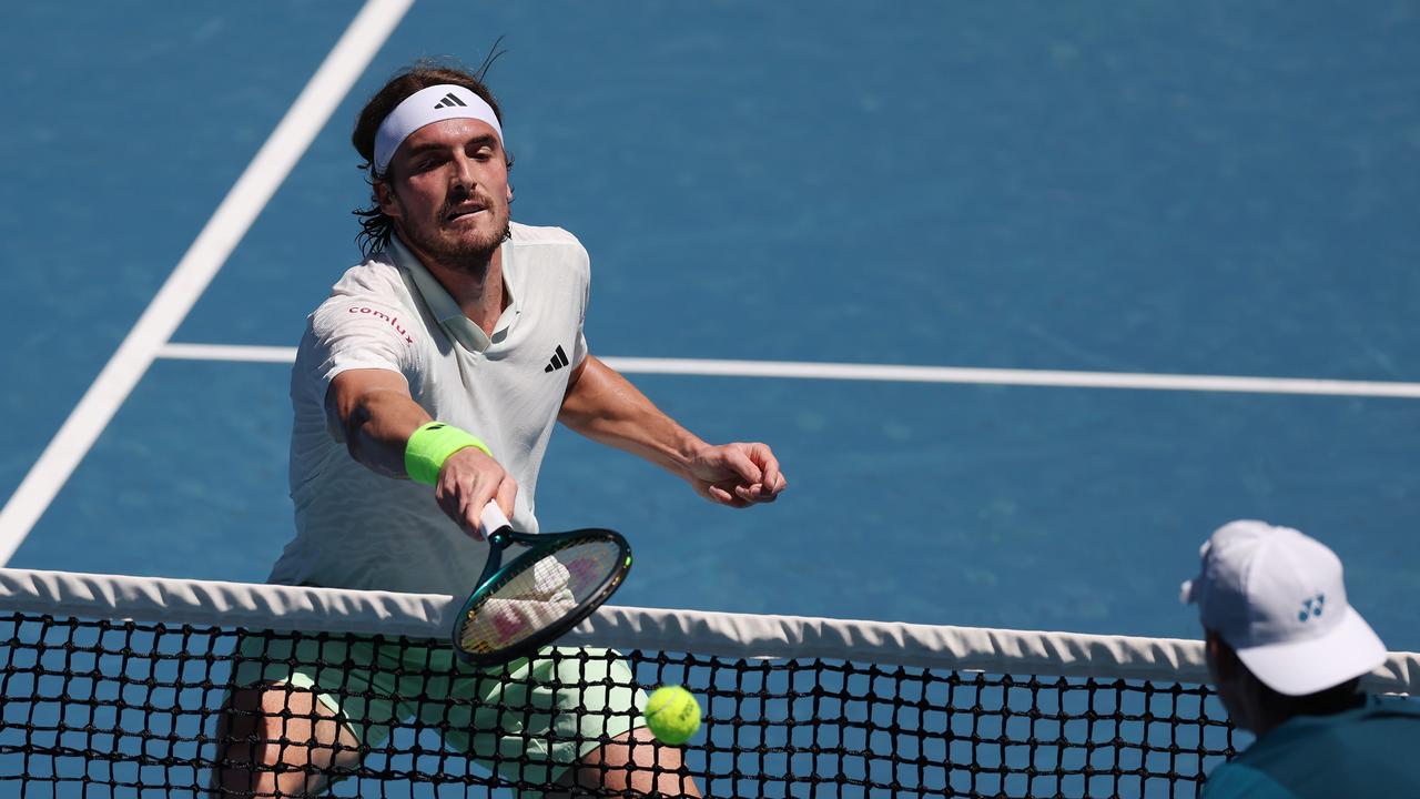 Tsitsipas’ controversial volley which divided the tennis world. Picture: Michael Klein