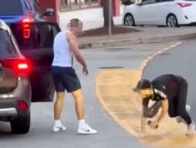 A youth is hurled from a vehicle at Robina Town Centre. Picture: Miami Residents Group / Facebook.