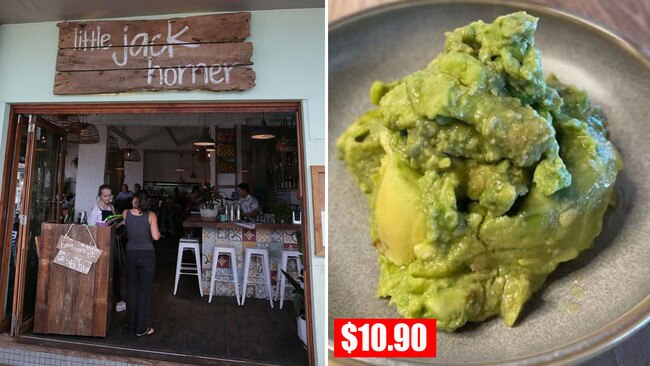 Smashed avocado on the side costs an extra $10.90 at Coogee cafe Little Jack Horner. Pictures: Supplied