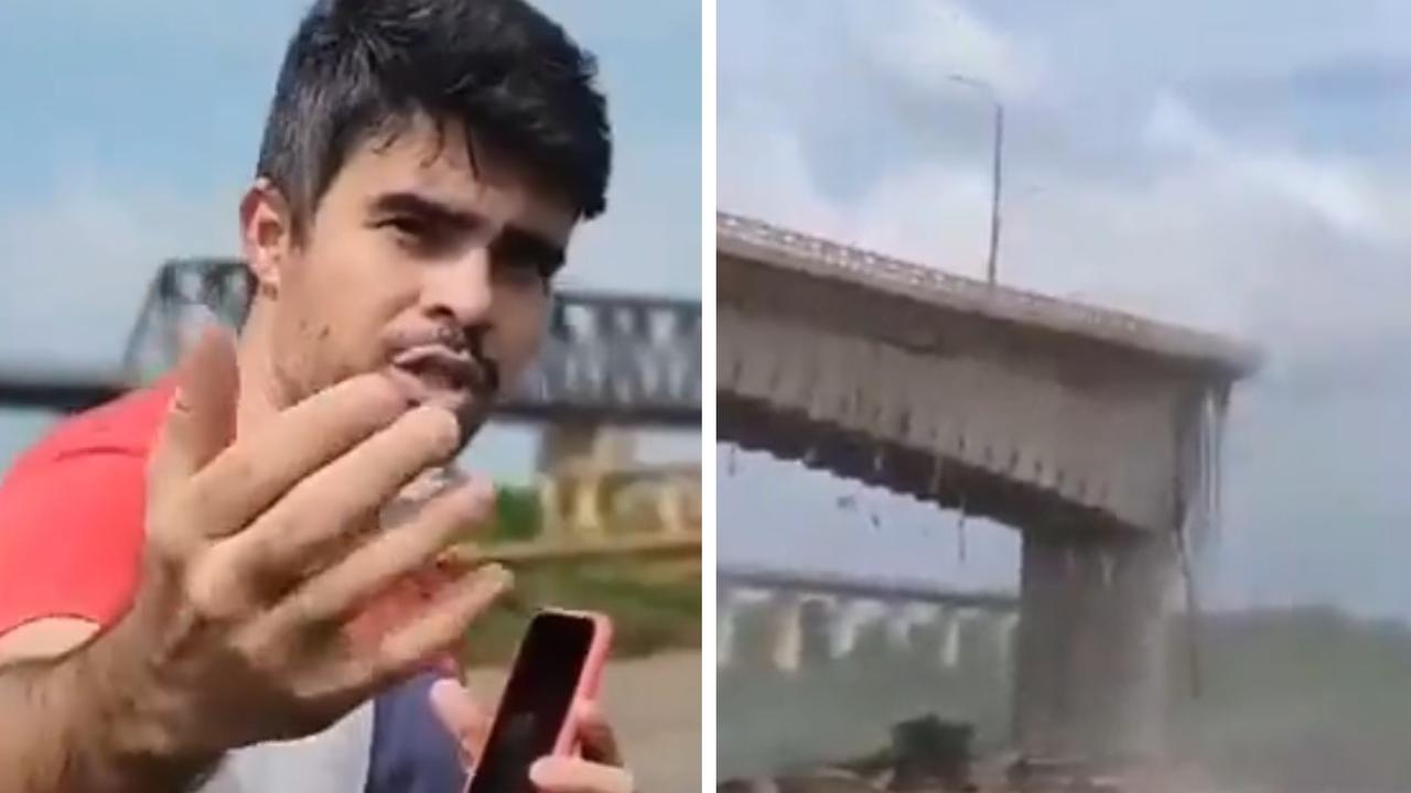 Bridge collapses during live footage