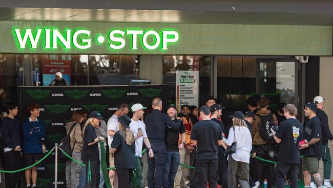 Wingstop has launched its very first Aussie store in Kings Cross, leading to massive queues. Picture: NewsWire / Monique Harmer