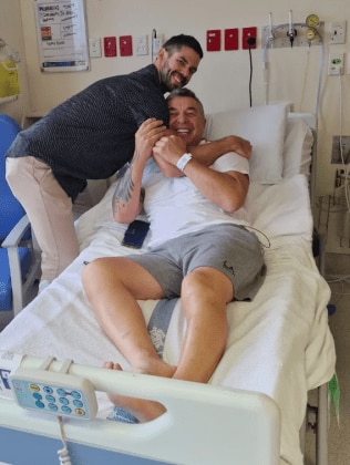 MAFS groom Ryan Donnelly checked in on Tony Mojanovski with a surprise hospital visit. Picture: Instagram/ryp_society