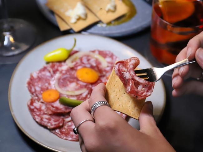 EAT STREET + Dine and Discover NSW, pt 2 - Four PIllars Laboratory - negroni with $25 cheese and meat plates, photo - Jenifer Jagielski