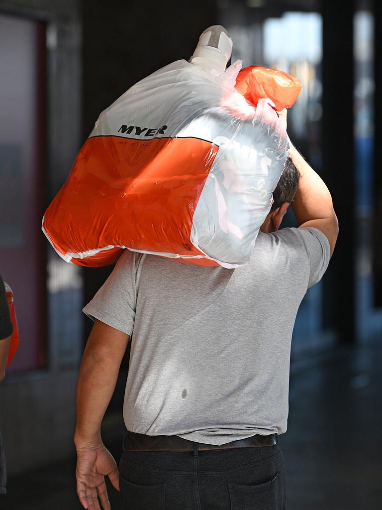 Shoppers flock to Myer’s Brisbane CBD store on its last day of trading. Picture: Lyndon Mechielsen