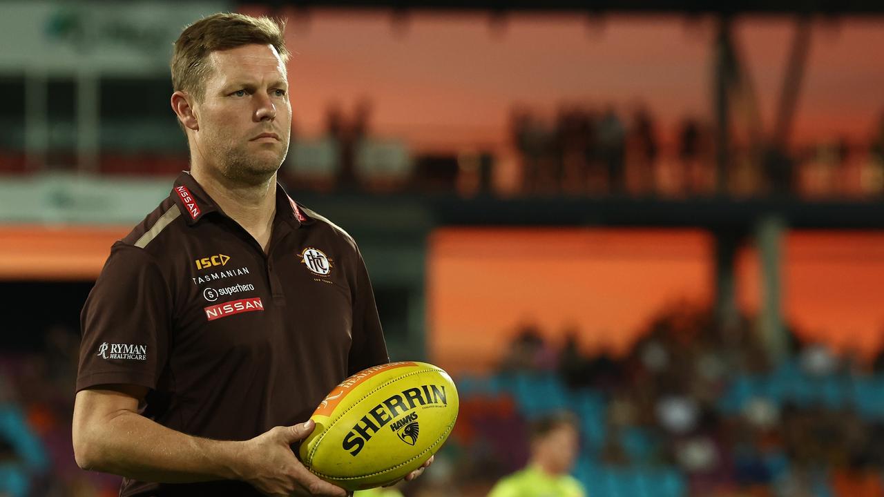 Sam Mitchell wants Hawthorn to ‘thrown our own punches’. Picture: James Wiltshire/AFL Photos via Getty Images