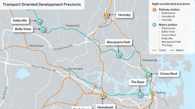 Tier One transport-oriented development sites in Sydney.