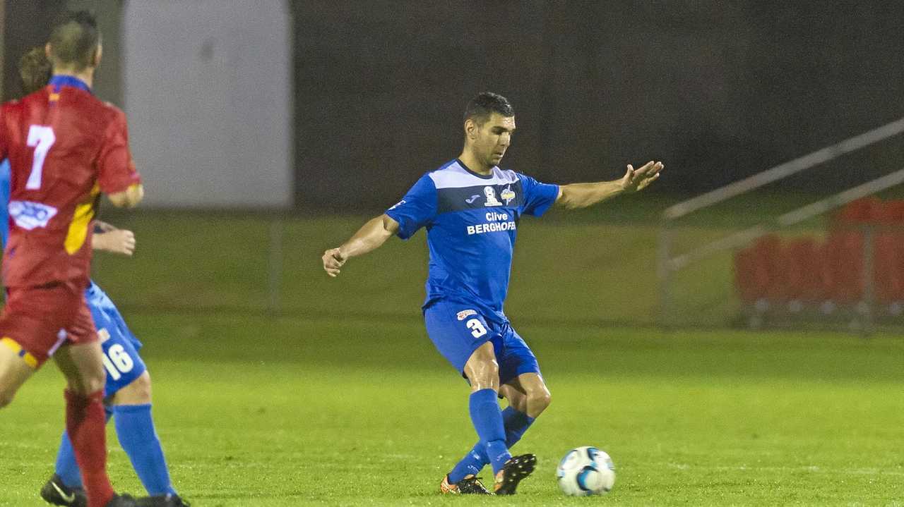 IN DOUBT: An ankle complaint could rule South West Queensland Thunder defender Keagan Sheridan out of thier clash with the Brisbane Strikers. Picture: Kevin Farmer